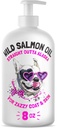 Wild Alaskan laxolja för hundar och katter - Pure Fish Omega 3 6 9 flytande EPA DHA fettsyror - hud- och kosttillskott - stöder gemensam funktion, hjärna, ögon, immun och hjärthälsa - tillverkad i USA 8 oz