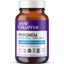Uusi luku Wholemega Fish Oil Supplement, Tiny Capsules, 2000mg per Serving, Kliinisesti todistettu Wild Alaskan Salmon Oil Omega-3 + D3-vitamiini + Astaksantiini, 500 mg Each - 90 Count