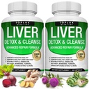 Liver Cleanse Detox & Repair Formula Liver Detox Supplement - Milk Thistle med Dandelion, Artichoke, Turmeric, Beet Root, Turmeric & More för Natural Fast Herbal Cleansing Non-gmo Vegan 60 Capsules