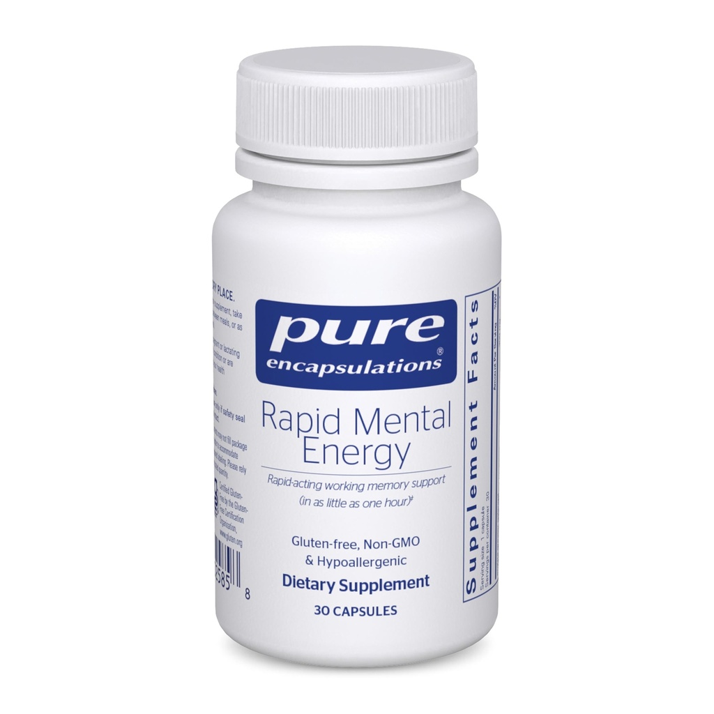 Puhdasta Kapseleita Nopea mielen energia - Vegaani muisti täydentää tukea aivojen terveys - Ginkgo Biloba Extract, Alpinia Galanga & American Ginseng Extract - ei-GMO & Gluteeniton - 30 kapselia