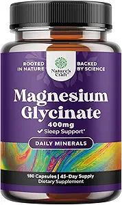Pure Magnesium Glycinate Supplement 400 mg Per Serving - Vegan High Absorptio Kelatoitu magnesium kapselit naisille ja miehille Elementaali 400 mg mielialauni ja rentoutumista tuki - 180