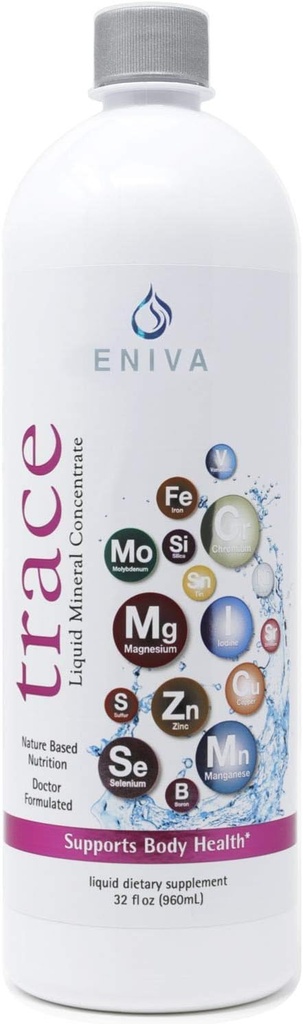 Nestemäinen ioninen trace Mineral Supplement (32oz) Tohtori kaavailtu. Nollakaloria. Zero Sugar. Kirjoittanut Eniva Health.