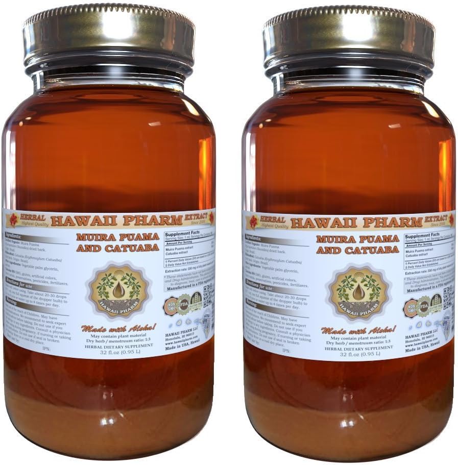 Muira Puama ja Catuaba Liquid Extract Supplement Tincture Supplement 2x32 oz