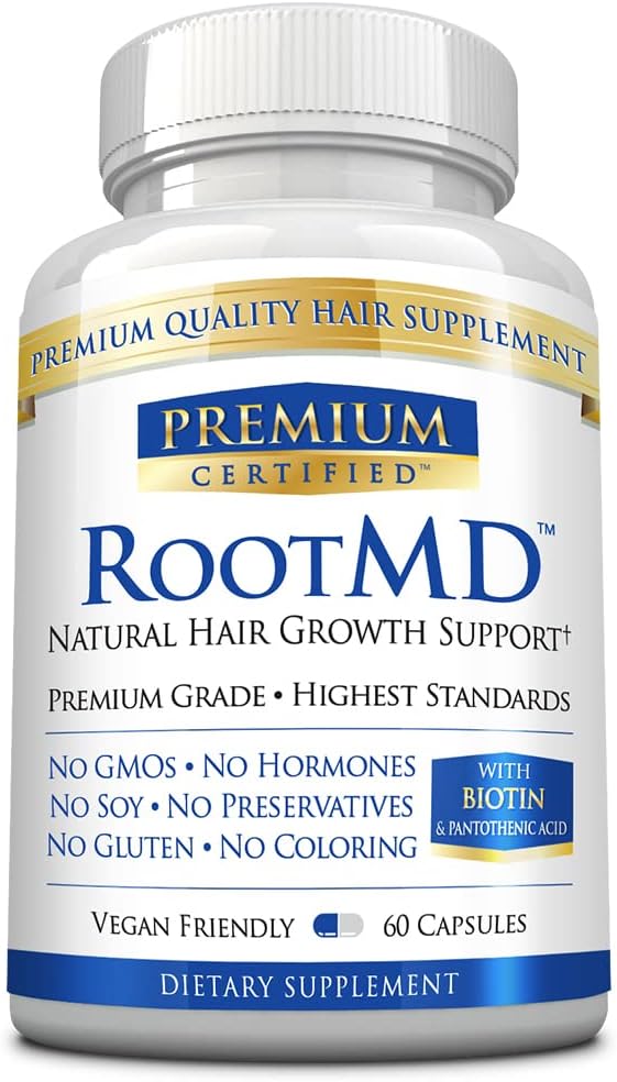 RootMD - stimuloida hiusten kasvua, nuorentaa follikkelit, parantaa scalp verenkierto - Biotiini, kupari, tokoferyyliasetaatti, Saw Palmetto - Kaikki luonnolliset vegaaninen Friendly - 60 kapselia