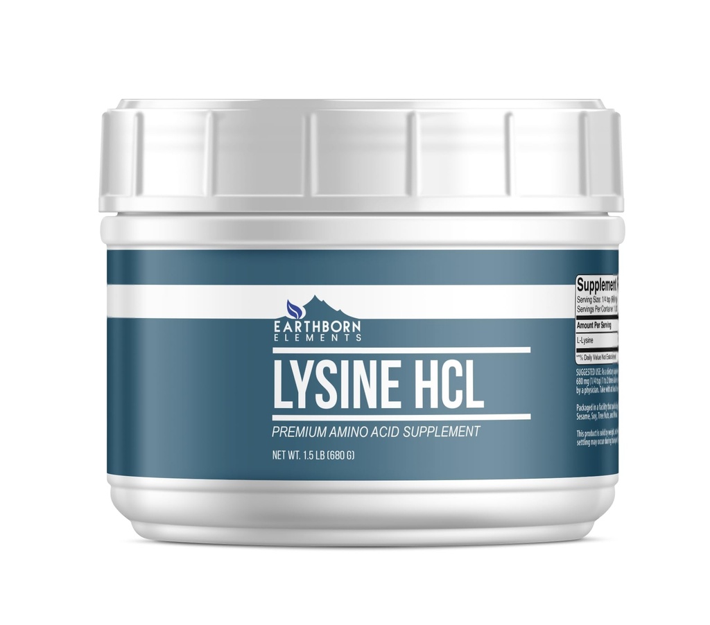 Jordfödda element Lysine HCL pulver (1,5 lb), Alltid ren, inga fillers eller tillsatser