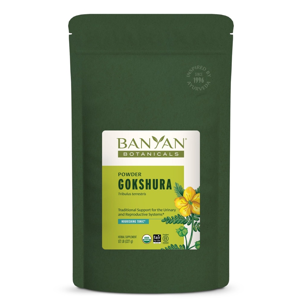 Banyan Botanicals Gokshura Powder - Organic Gokshura Fruit (Tribulus Terrestris) Powder - Mäns Vitality Supplement - Stöder Urinary Health * - 1⁄2 lb. - Icke-GMO Hållbart källad Vegan