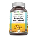 Amazing Omega Norwegian Cod Maksaöljy 1250 Mg Softgels Supplement Omega-3, EPA, DHA, A-vitamiini, D-vitamiini & E-vitamiini (Sitruuna 250 Count)
