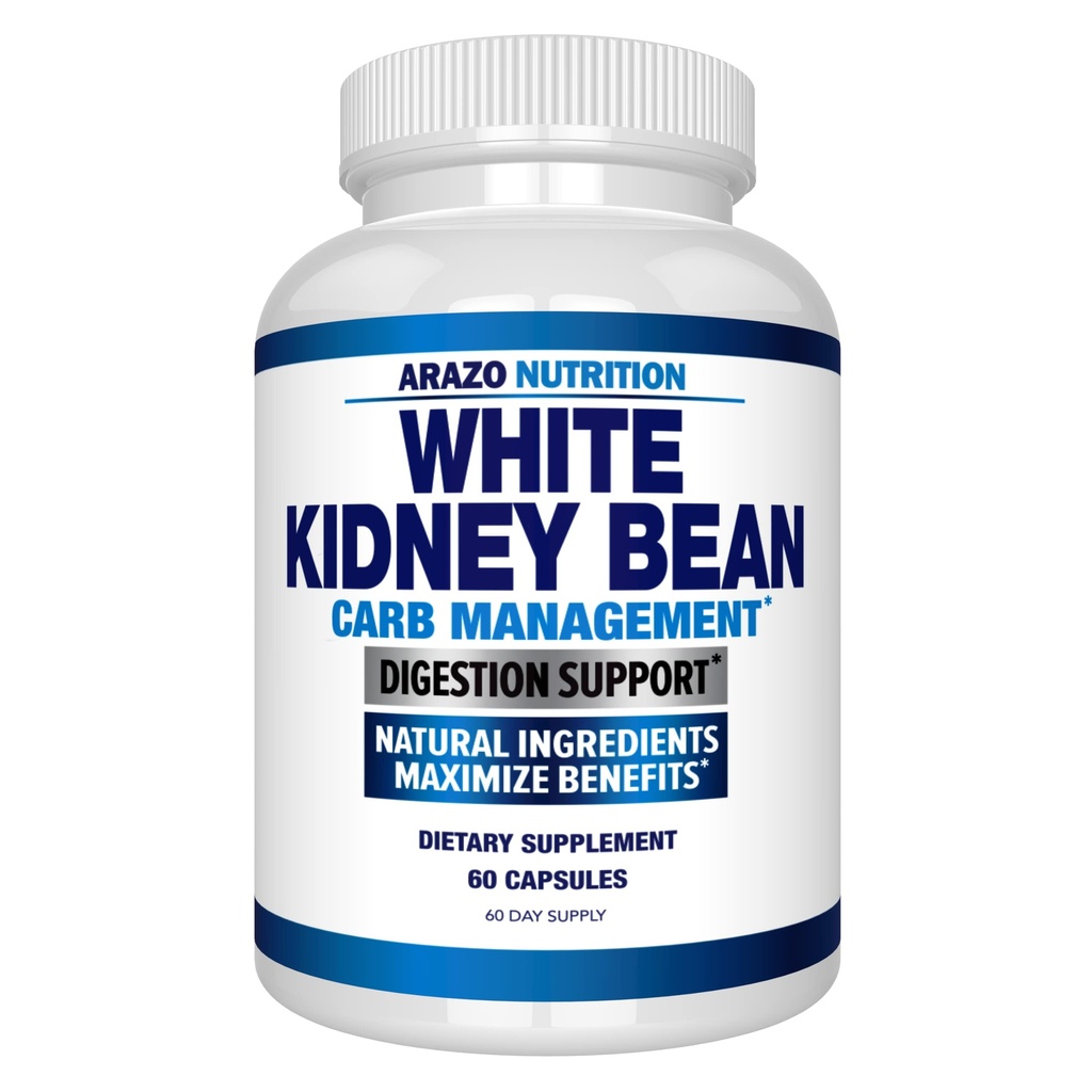 Arazo Nutrition Valkoinen munuais Bean Extract - 100% Pure Carb Blocker ja rasvan absorber Painon tuki - Intercept Carbs