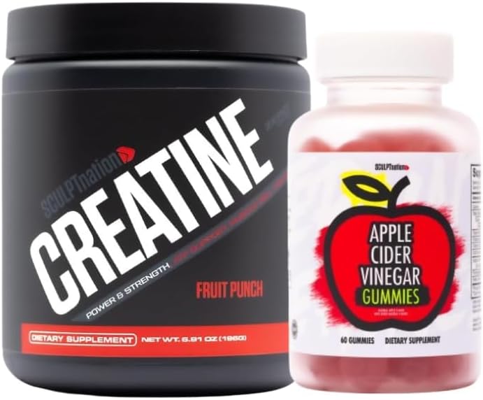 Veistos Nation by V Shred Creatine Powder and Apple Siider Vinegar Bundle