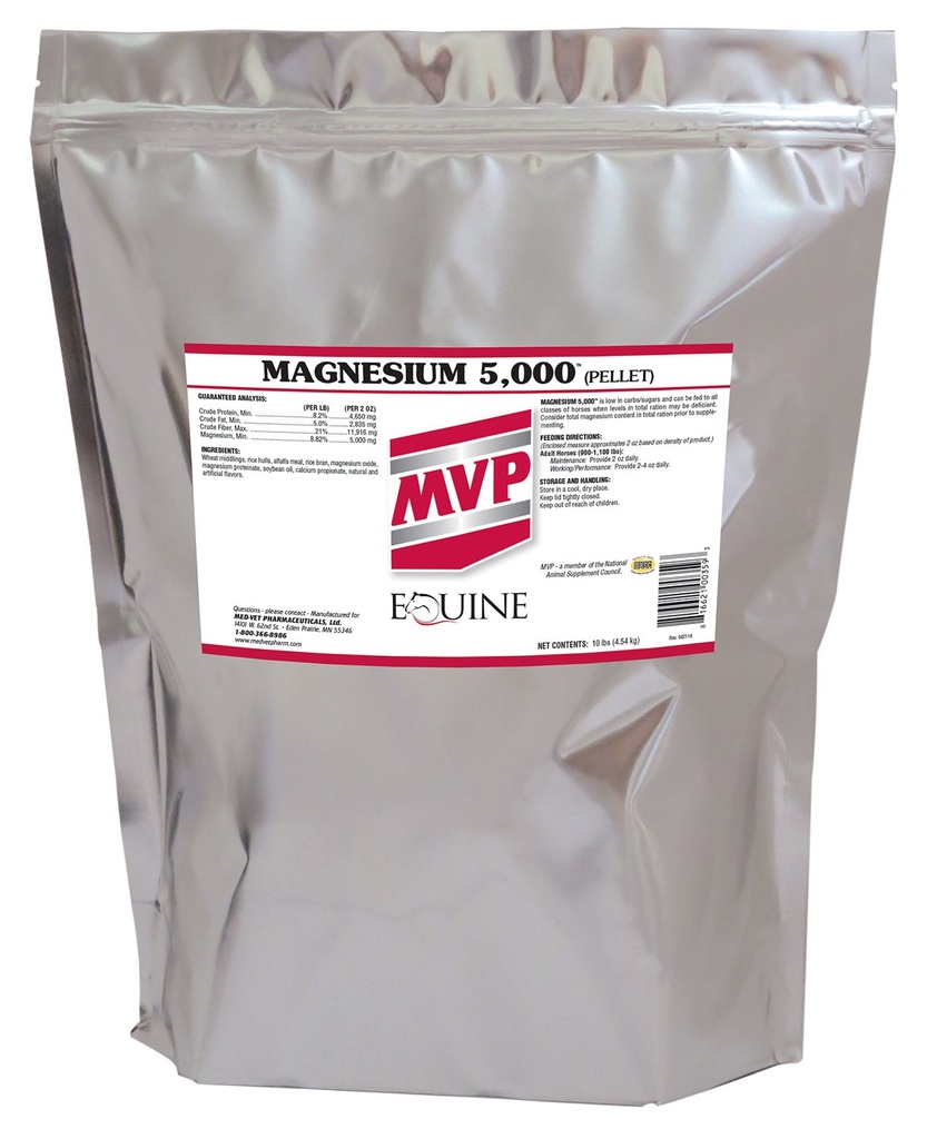 Magnesium 5000 (10lb) Rauhoittava/Metabolia/Muscle Function Support for Horses.