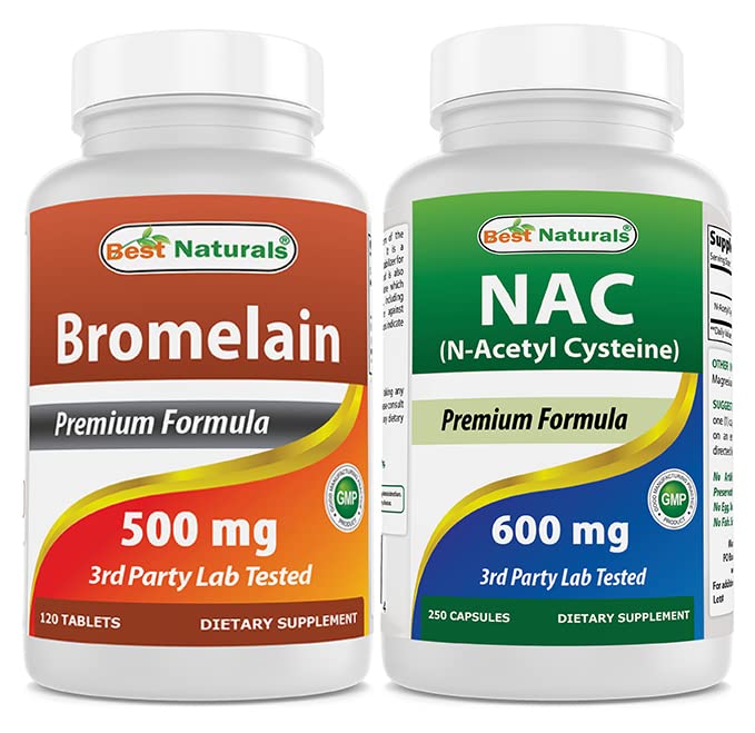 Bästa Naturals Bromelain 500 mg & NAC 600 mg
