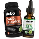 Candi Cleanse & Oregano Oil Drops - Extra Strength Probiootti Complex Cleanser & Organic Liquid - Luonnollinen yrttien Caprylic Acid kapselit ja öljy Oregano Drops Tinkture Extract