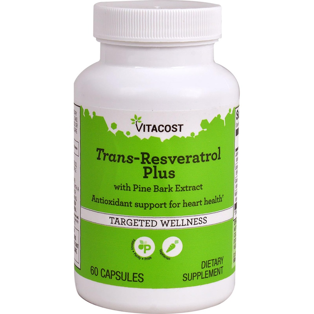 Vitakost Trans-Resveratrol Plus - 60 vegetariska kapslar