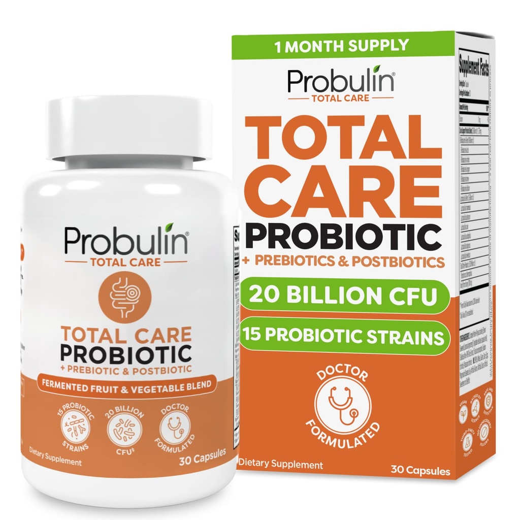 Probulin kokonaishoito Probiootti täydentää, Daily Gut, Ruoansulatuskanavan, ja Immuunin terveys Probiootit Kapselit miesten ja naisten, 20 miljardia PMY, Vegan, 30 Count Bottle