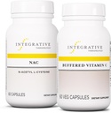 Integratiiviset hoidot Bundle puskuroiduilla C-vitamiinikapseleilla 1000 mg, 60 Vegaanikapselia & NAC, 60 kapselia - immunosupplementti antioksidanttituella* - Tuki hengitys- ja keuhkofunktio