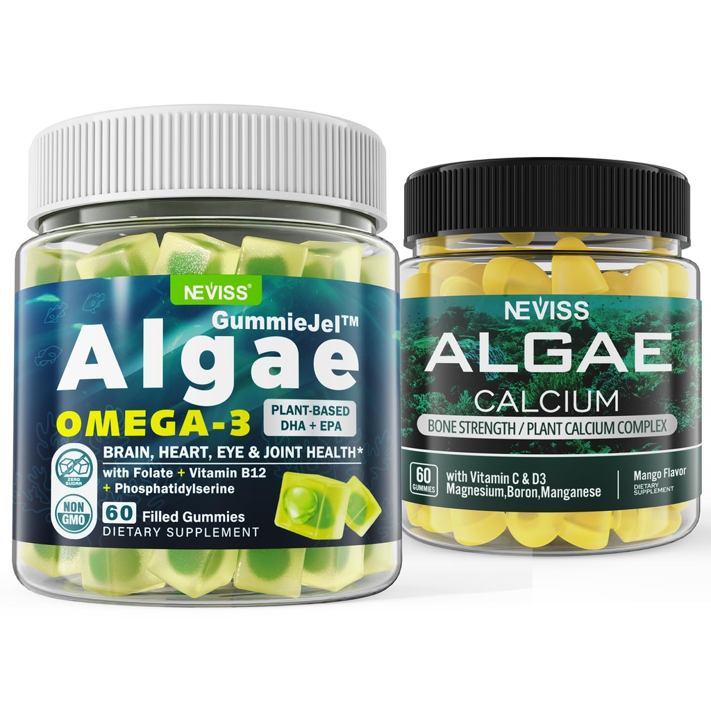 Algae Omega 3 Gummies + Marine Algae Kalsium Gummies Bundle
