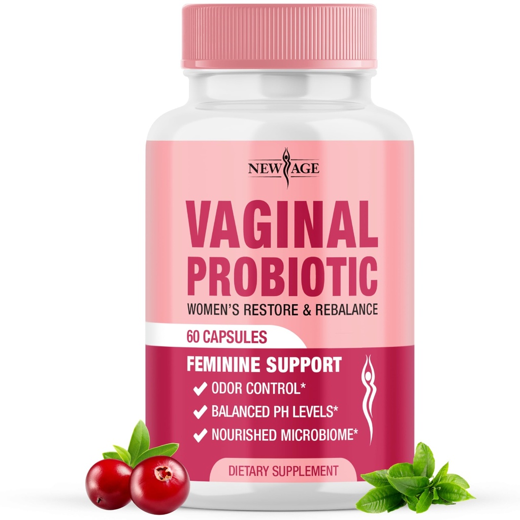 UUSI AGE emätin Probiootit naisille prebiootteja, karpalouute, ja Lactobacillus Probiootti Blend, tukee terve pH tasapaino, Odor Control, emätin Flora - 60 kapselia