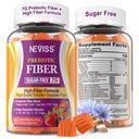 1Pack Fiber Gummies aikuisille Psyllilium Husk, 7G(liukenematon + liukenematon) Päivittäinen prebioottikuitu inuliini, FOS, Guar Gum, Multivitamiinit päivittäin Ruoansulatuskanavan, Säännöllisyys Gut tukea, Sokeriton