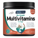 Koiran monivitamiini Glukosamiinin, Omega 3:n, Mineraalit, probiootit ja entsyymit, koiran vitamiinit ja lisäravinteet niveliin, ihon ja turkin hoitoon, digestiiviseen ja immuuniterveyteen, kanan maku - 120 purukumia