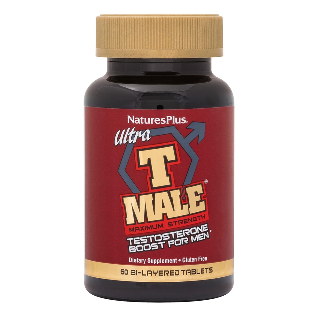 NaturesPlus Ultra T Mies, laajennettu Julkaisu - 60 Kaksikerroksinen tabletti - Tukee Lihasvoidetta - Kasvissyöjä, Gluteeniton - 30 tarjoilua