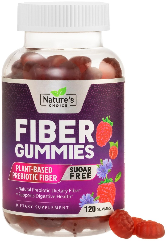 Kuitu Gummies aikuisille, Sokeriton päivittäin 4g Gummy Fiber Supplement, Prebiootti Gummy Digestive Health Support - Kasvi perustuu liukas purukumia, Prebiootit tukee Säännöllisyys ja digestio - 120 Gummies
