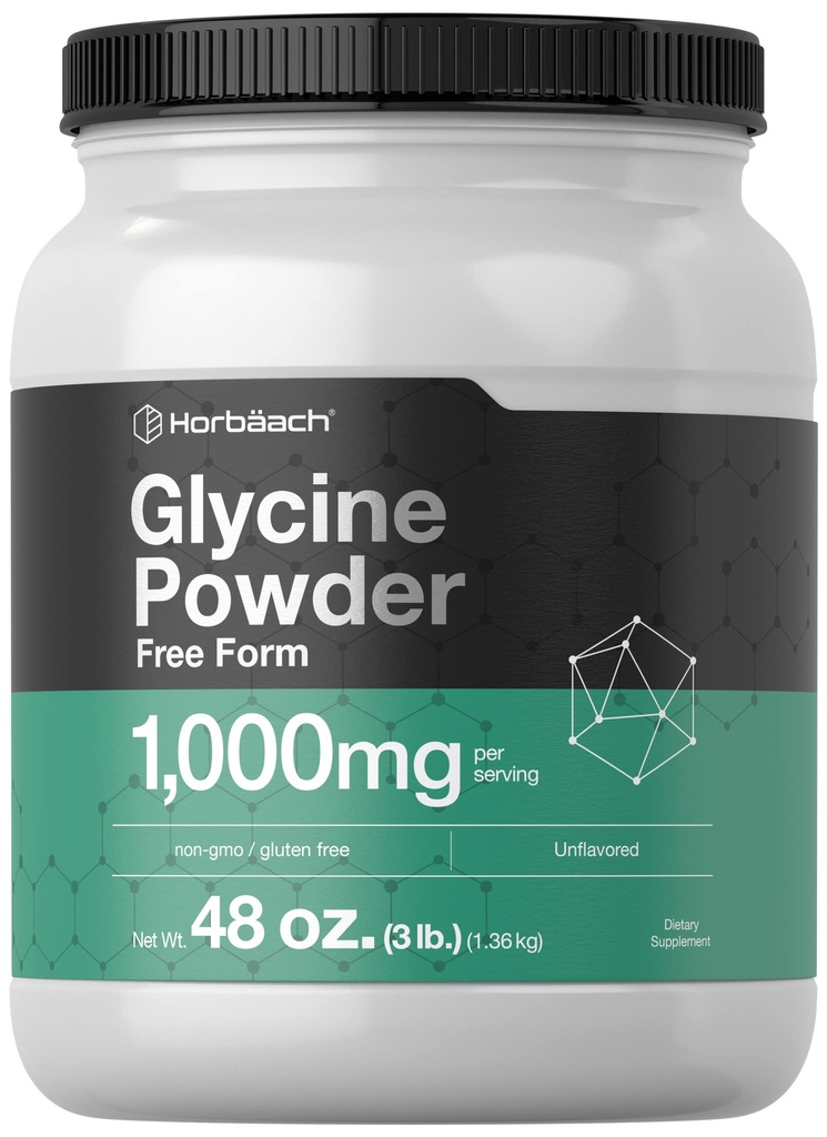 Horbäach Glycine Powder 3 lbs | Gratis Form Supplement | Unflavored Powder | Vegetarian, Non-GMO, Gluten Free