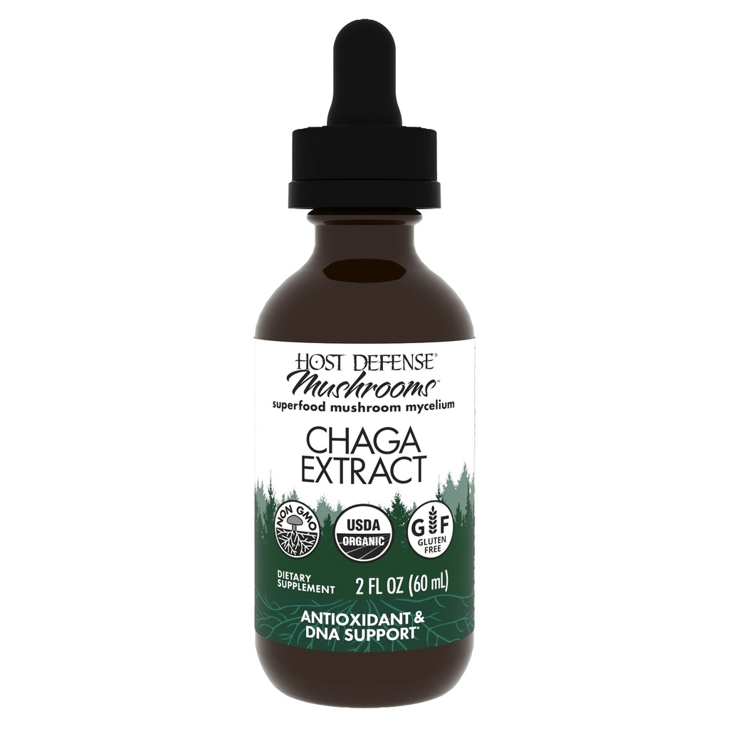 Host Defense Chaga Extract - Immuunijärjestelmän tuki täydentää - Chaga sieni antioksidantti Activity Support - Liquid Dietary Mushroom Supplement - 2 fl oz (60 Servings) *