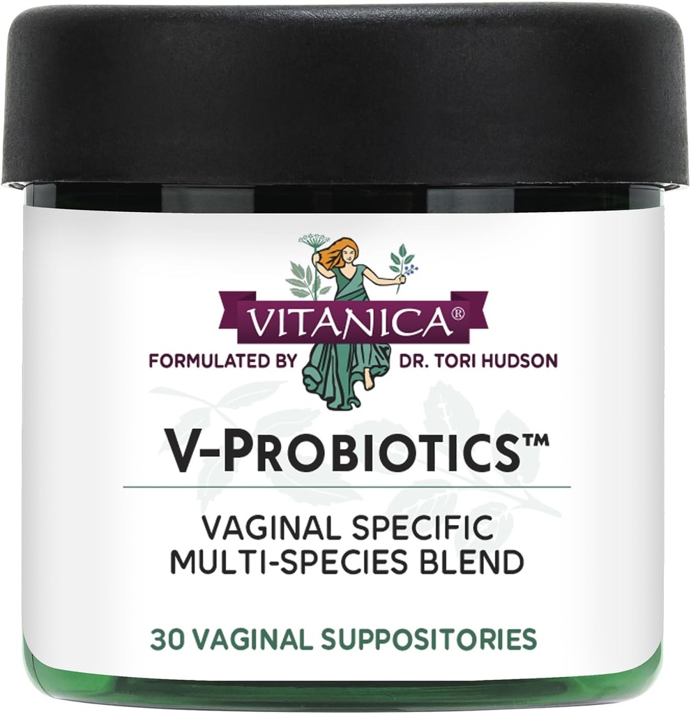Vitanica V-Probiootit - Probiootit naisille - Vaginal Suppositories Lactobacillus Rhamnosus, Gasseri & enemmän - Naisten terveys täydentää - Lady - 30 emättimen Suppositories