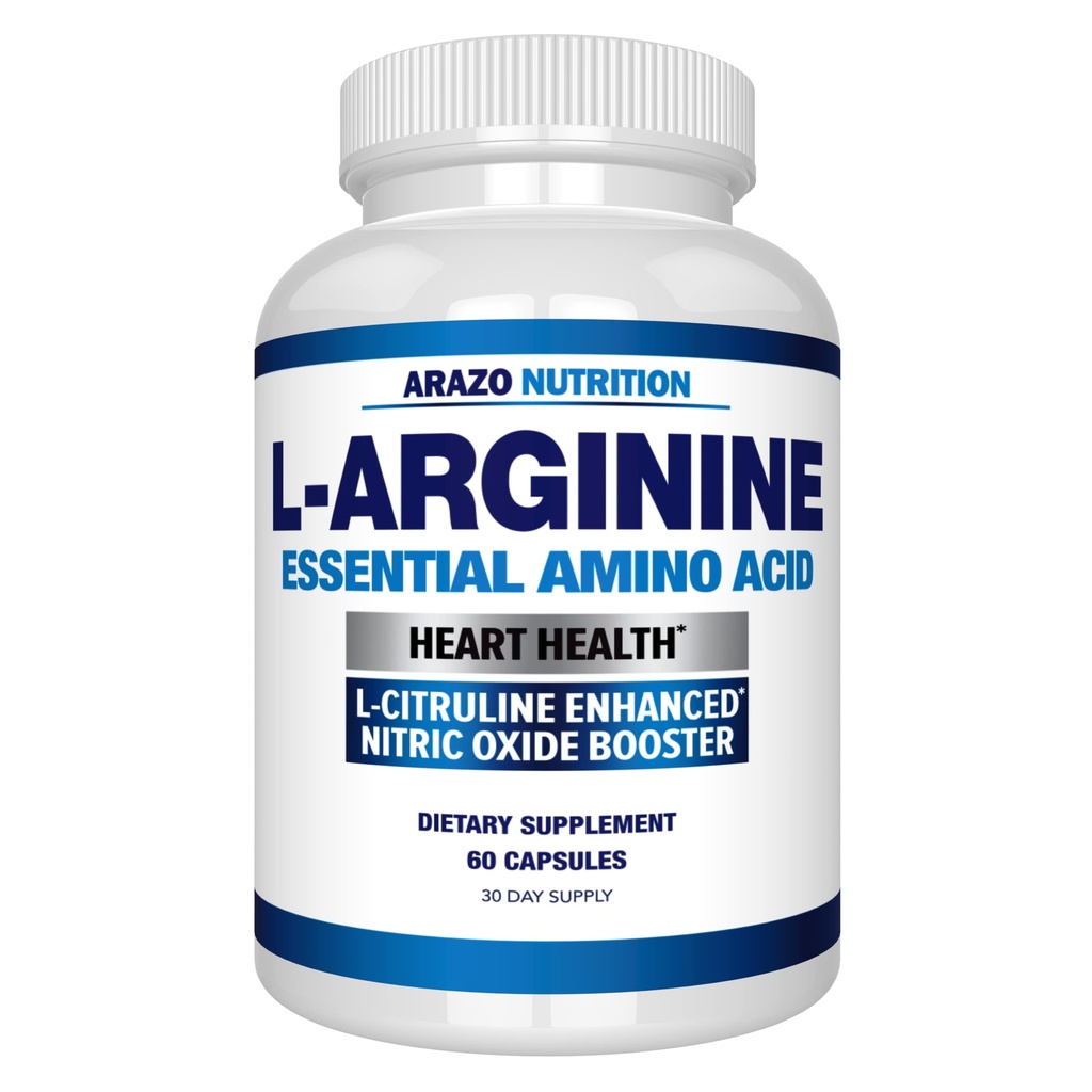 Aratso Nutrition Premium L Arginiini - 1340 mg Typpioksidi Booster L-Citrullline & Essential Aminohappoja lihasten kasvua ja energiaa - Tehokas NO Booster harjoitella Pidempi ja kovempi 60 kapselia