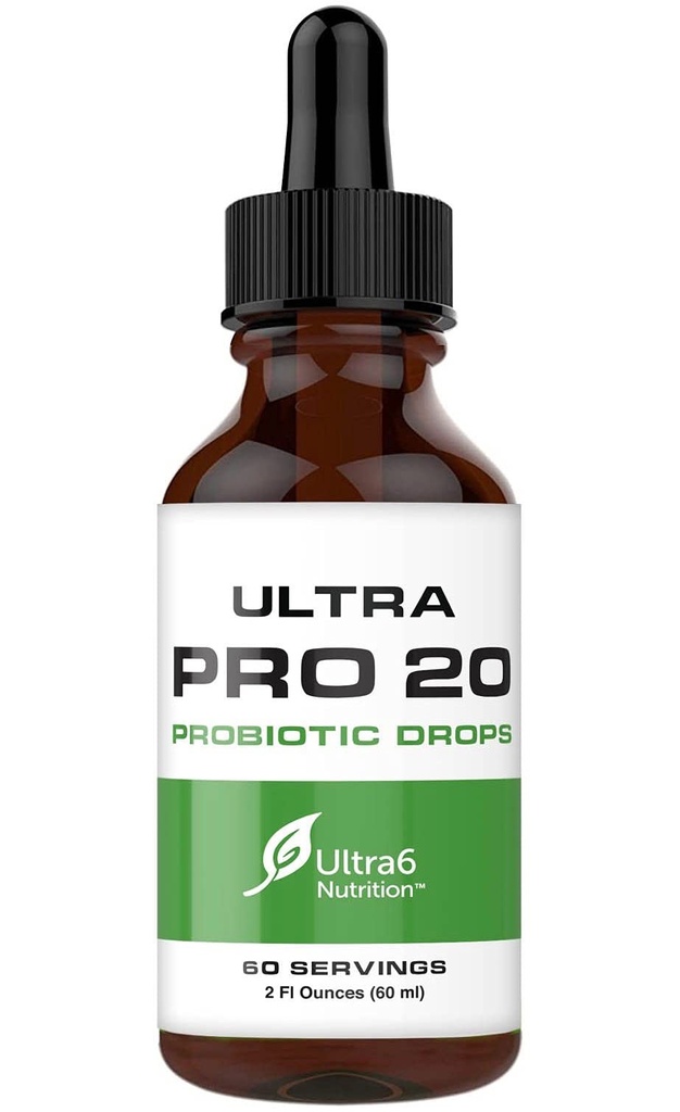 Ultra6 Nutrition Probiootit naisille, miehille ja lapsille - 20 Kanta Liquid Probiootti Supplement for Digestive & Gut Health