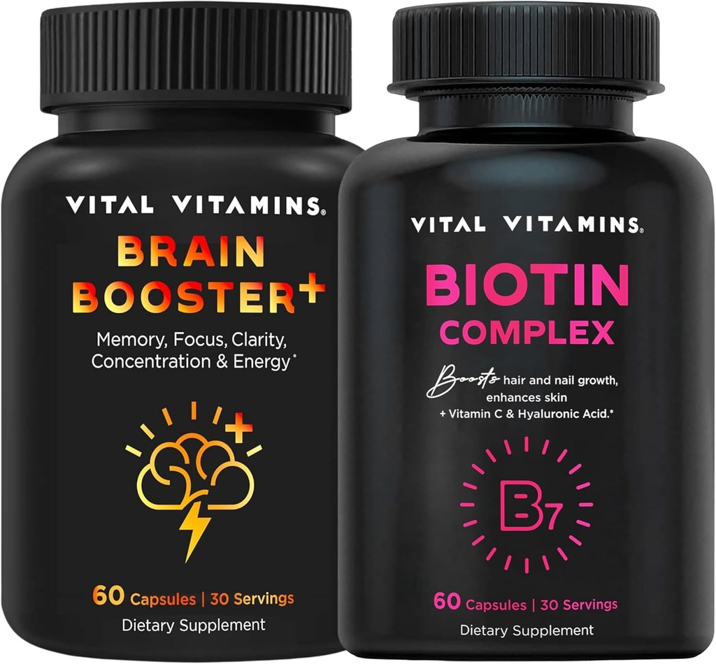Elintoiminnot Aivojen Booster Plus + Biotiini Complex kapselit