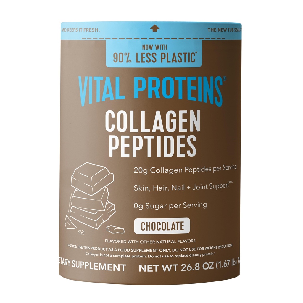 Vital Proteins Collagen Peptides Powder Supplement, Hydrolysed Collagen for Skin, Hair, Nails & Jings, Suklaa, 28 Tarjoilut