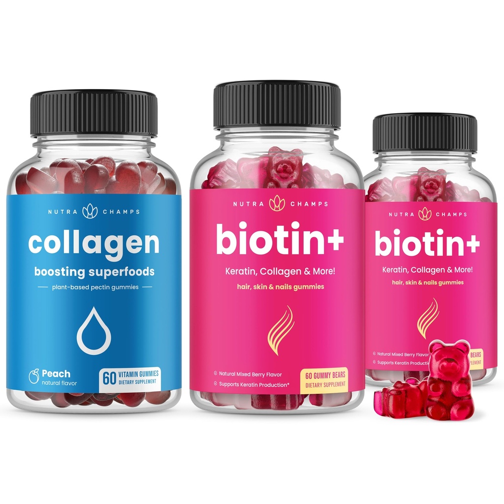 NutraChamps täydellinen hiukset, iho & kynnet Bundle