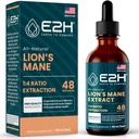Lions Mane - Lions Mane Supplement - Edistää mielen kirkkautta, muistia ja keskittyä - Lions Mane Liquid for Immuuni tukea - Sienen tincture - 2 Fl Oz by E2H
