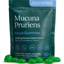 Dopamiini Supplement - Sokeriton Mucuna Pruriens Gummies (2g/serving) Energy & Focus Gummies - Potent Mucuna Pruriens Extract Supplement for Calm Mood and Motivotion, Vegan, non-GMO, Gluteeniton, 60ct