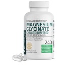 Bronson Magnesium Glycinate 200 MG per tarjoilu Kelated for High Imeytyminen, Hellävarainen vatsassa, ei-GMO, 240 kasvissyöjän kapselit