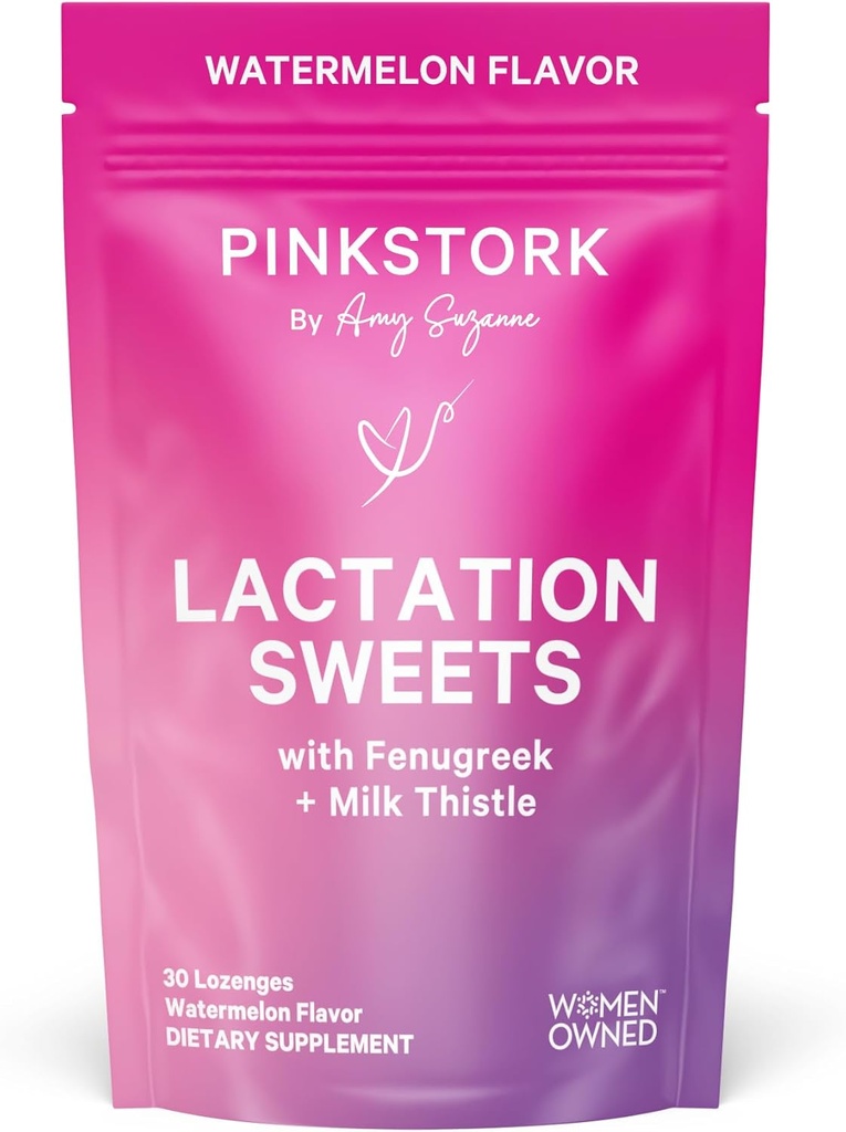 Vaaleanpunainen Stork Imetys Sweets Supplement, Imetys Välipalat kanssa Sarviapila ja maitoa Thistle tukemaan rintojen maitoa - 30 Watermelon Candy Drops (Pakkaus toukokuussa Vary)