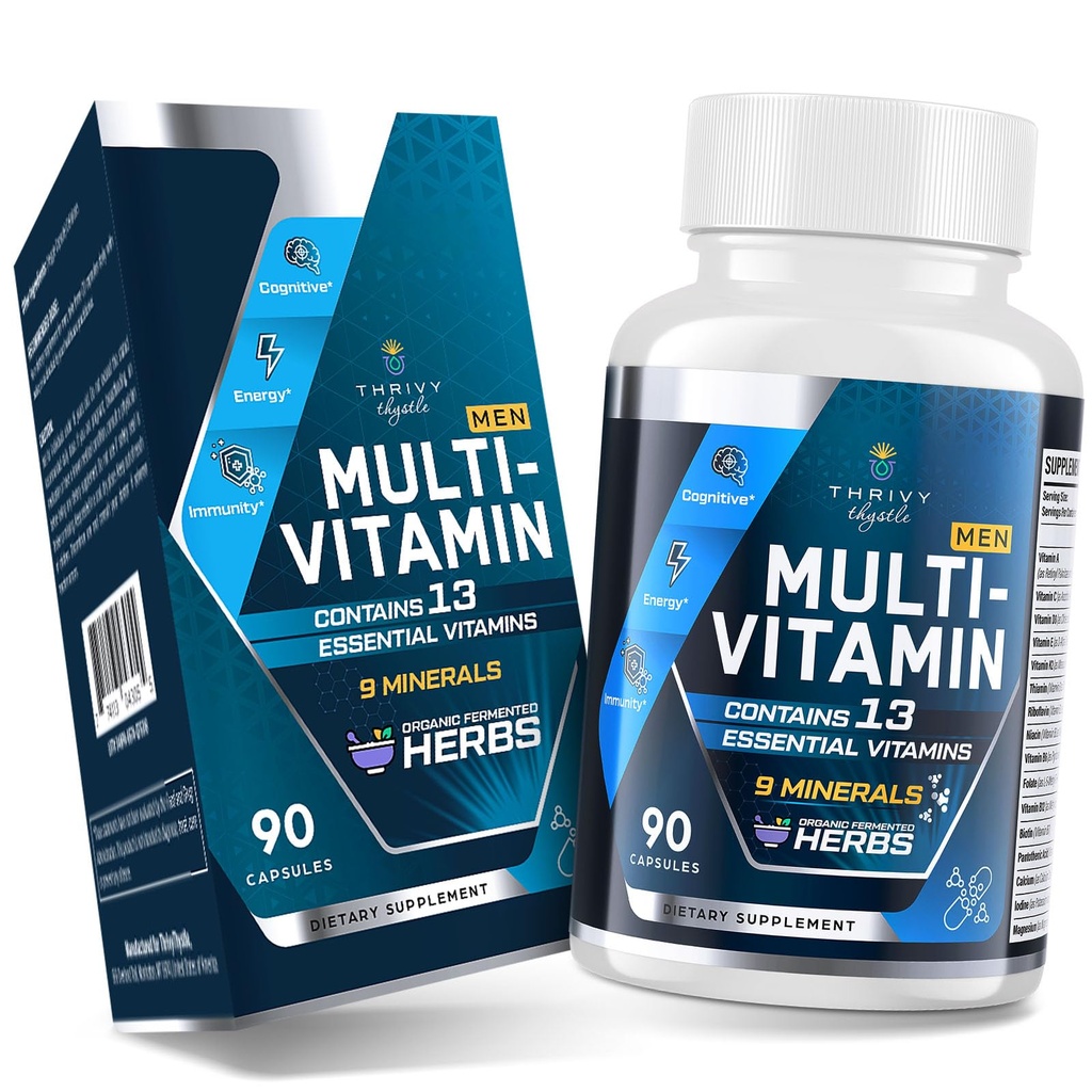 Miehet Multivitamiinit 50 Plus - Päivittäinen monivitamiini miesten fermentoitu kasviperäisiä uutteet & 43 vitamiinit ja mineraalit - miesten vitamiinit tukee muistia & aivot, energia, luun terveys