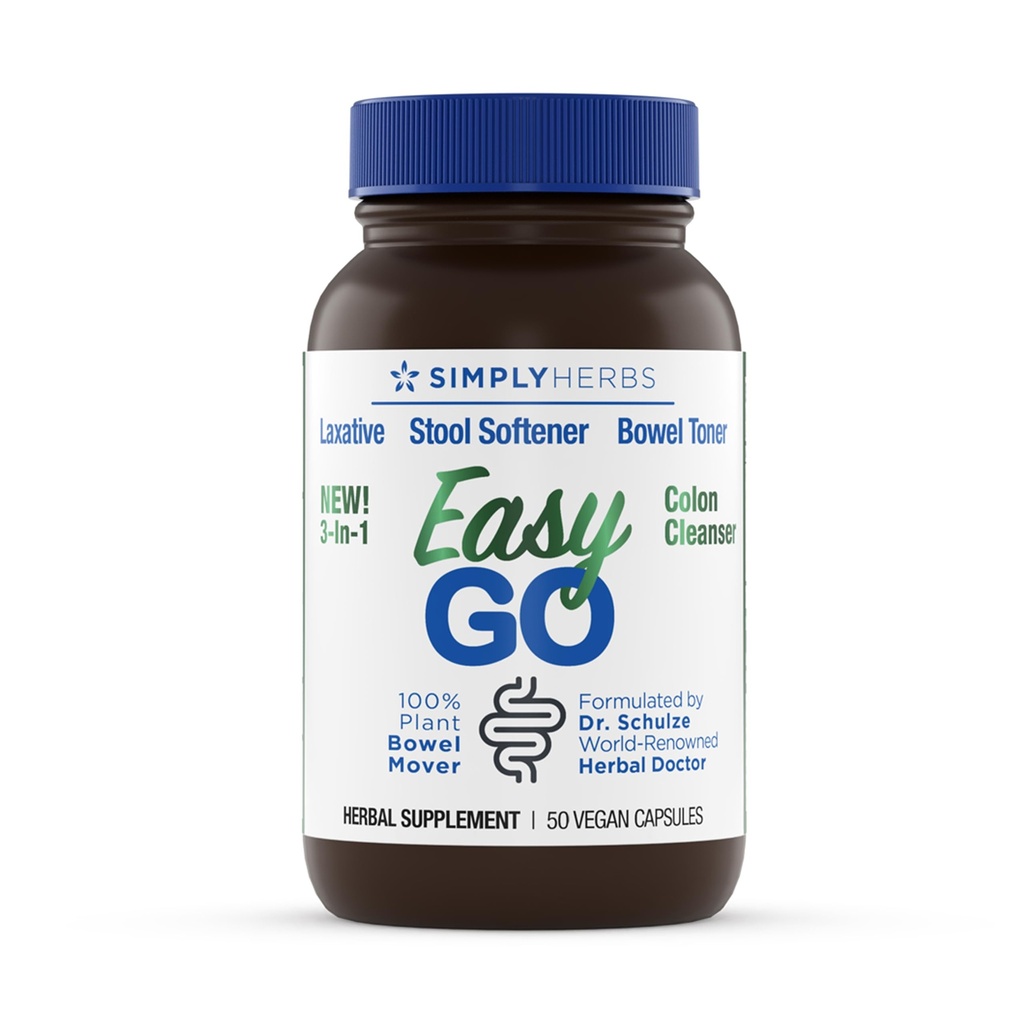 Tohtori Schulze's Easy GO Bowel Mover - Formulated Gentle Laksative, Colon Toner & Stool Softener 100% Plant Natural Bowel Cleanse - Edistää Säännöllinen ja täydellinen Bowel liikkeet - 50 kreivi Vegan