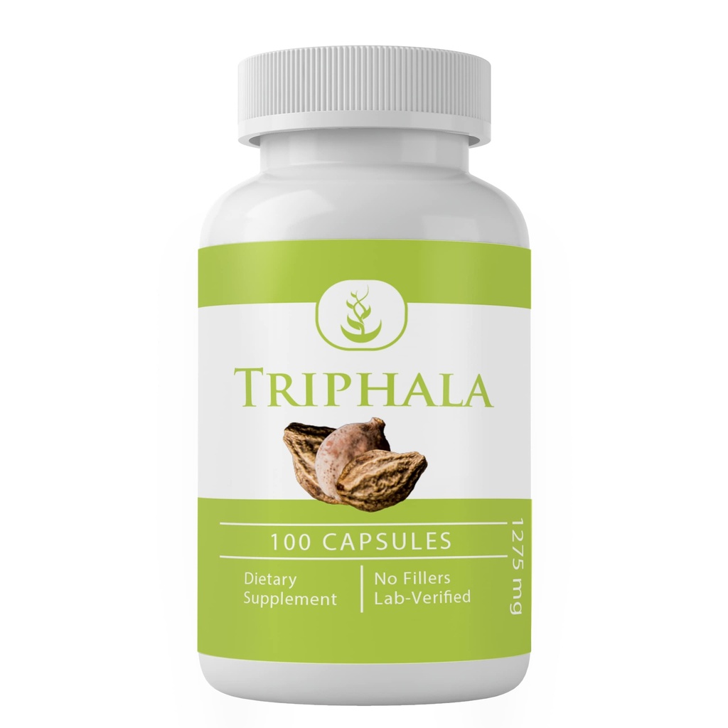 PURE ORIGINAL INGREDIENTS Triphala Powder (100 kapslar) Alltid ren, inga tillsatser eller fillers, Lab Verified