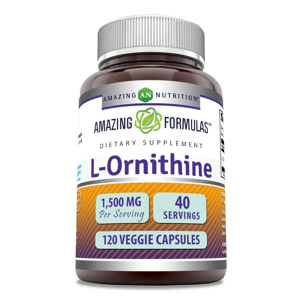 Hämmästyttävä Formula L-Ornithine 1500 Mg per tarjoilu Kasviskapselit täydennysosa ..