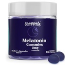 Droppels Melatoniini Gummies, 5mg ... Kasvi-Based, Vegan Melatoniini 5mg Natural Sleep Support Kamomilla uute, 60 kreivi, mustikka maku (1-kuukautinen toimitus)