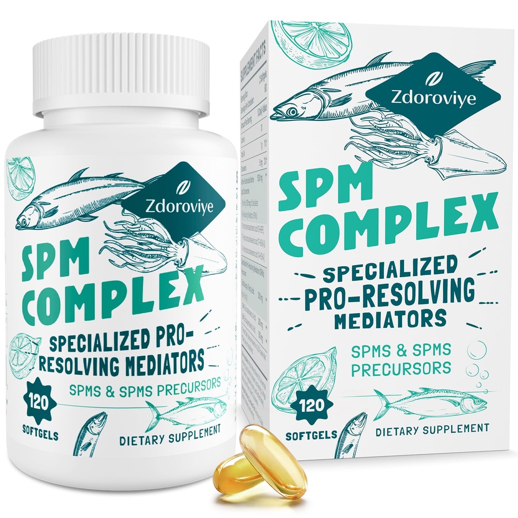 Erikoistunut pro-solving Mediators ja SPMs Precursors Complex, SPM täydentää tasapainotettu immuunivaste, aivot, kudos & solu - 120 Softgels