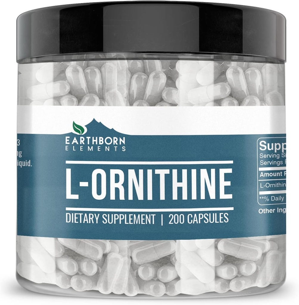 Maassa syntyneet elementit (200 kapselia L-Ornitiini HCl, Aminohappo, proteiinisynteesi
