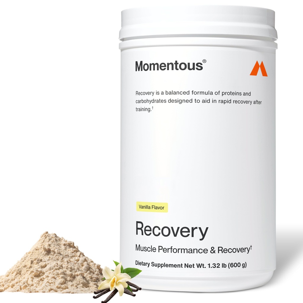Momentous Recovery Grass-Fed Whey Protein Powder - 20 g Post-Workout Whey Isolate Protein - NSF Certified for Sport - Gluteeniton - 15 Tarjoilut - Vanilla - Package May Vary