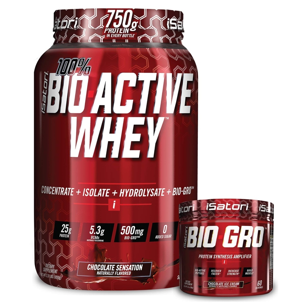 iSatori Bio-GRO Chocolate Ice Cream (60 portioner) & Bio-Active Whey Protein Powder Chocolate Sensation (30 portioner)