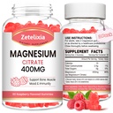 2 Pack Magnesium Citrate Gummies 400MG, High Absorption Magnesium Gummies för vuxna, Muscle & Teeth Support, Vegan 120 Cts
