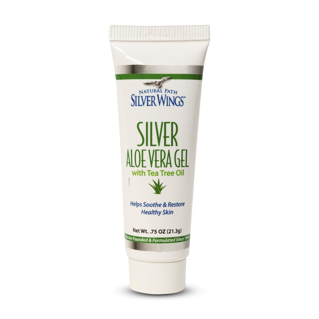 Luonnollinen polku Silver Wings 200ppm Hopea Aloe Vera Gel ja teepuuöljy - rauhoittava ihonhoito - 0,75 oz