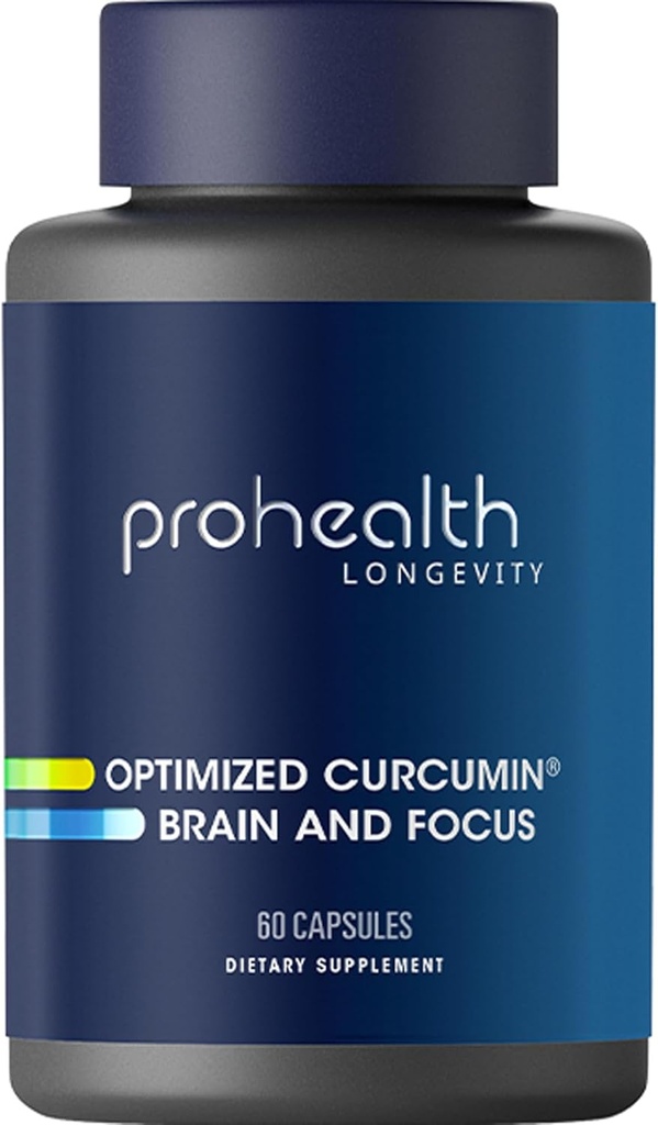 ProHealth optimoi Curcumin aivot ja keskittyä (60 kapselia)
