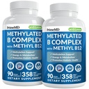 Methylated B Complex with Methylfolate and B12 Methylcobalamin 1000 mcg - Methylated Multivitamiini for Energy, Brain Function, and Wellness - B-vitamiini Complex for Men & Women (180 Servings, Pack of 2)